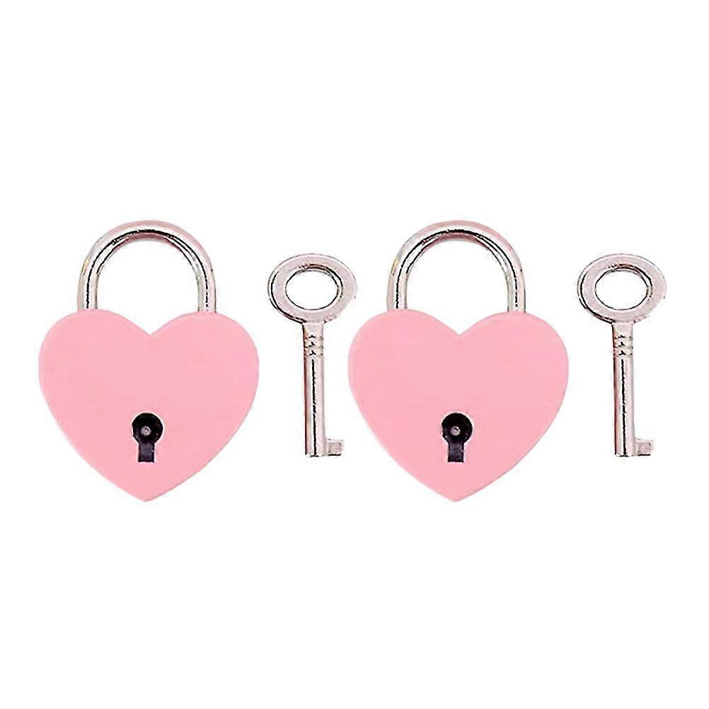 2pcs Love Heart Lock Suitcase Security Lock Cabinet Lock Mini Heart Padlock
