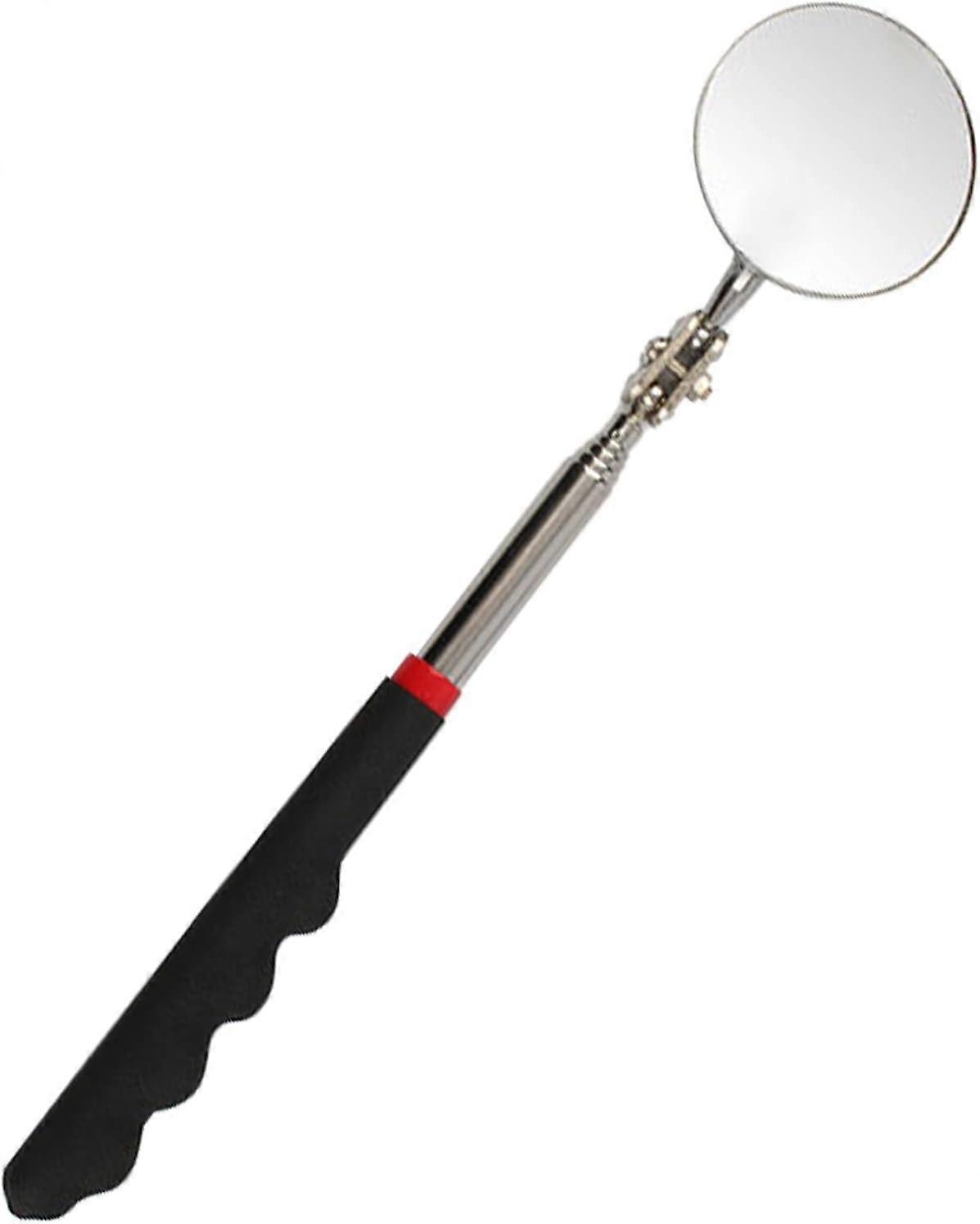 Telescopic rear-view mirror, adjustable, 360-degree swivel inspection mirror, telescopic up to 73 cm, black non-slip grip, for vehicle servicing