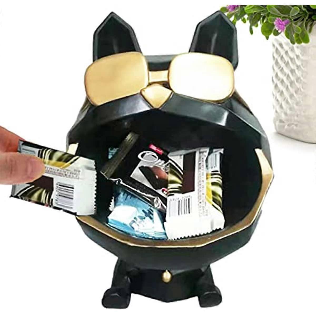 Cane Grandi Bocche Statua Animale Resina grandi bocche cane statua francese da combattimento cane scultura figurina - chiave contenitore di caramelle Home Decor Regalo decorativo orn decorativo