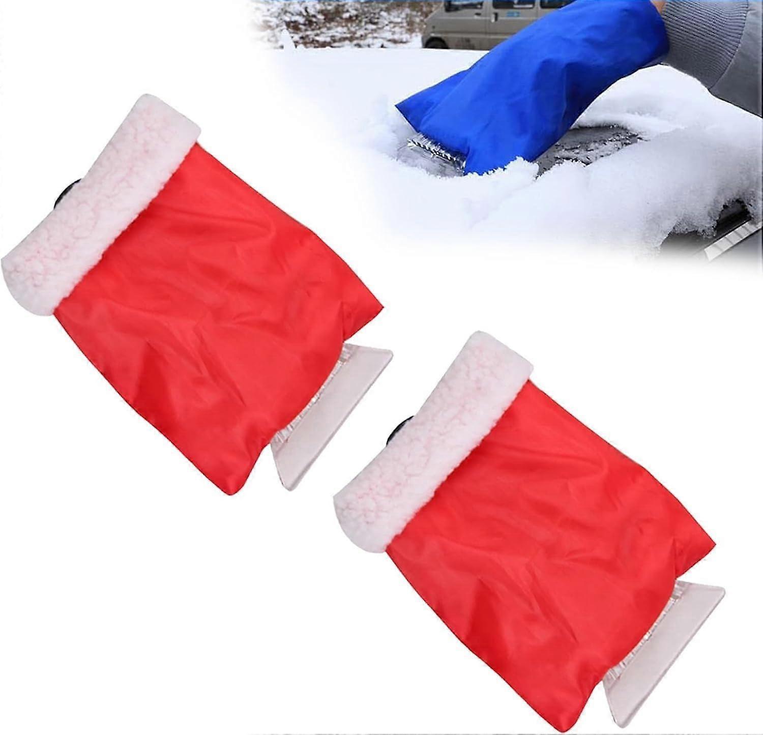 Magic car ice scraper, car windshield ice scraper gloves, windshield ice scraper, car snow scraper with gloves (Color: 2 pieces-c)