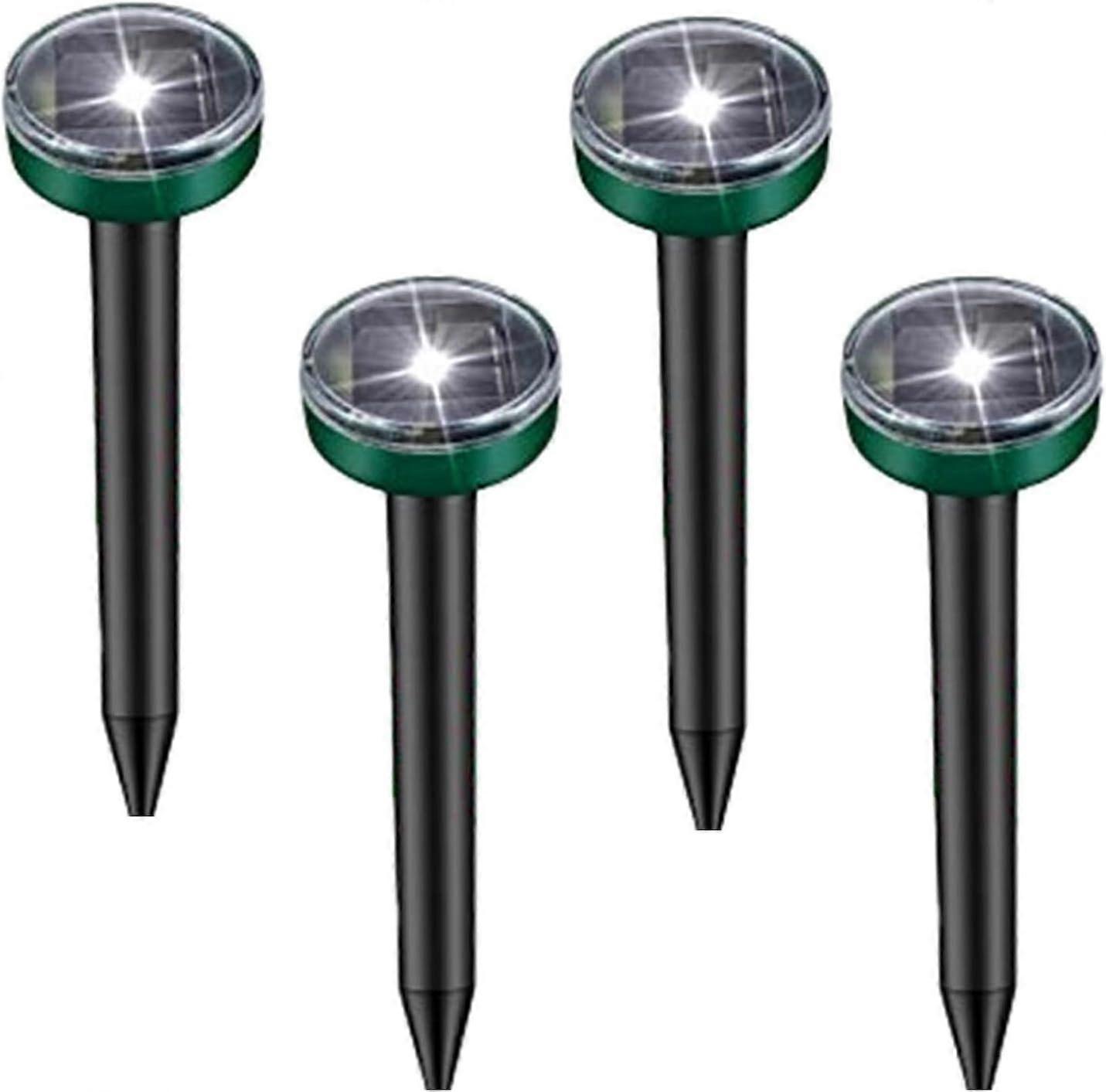Ultrasonic Solar Mole Repeller 4-Pack, Ultrasonic Cat Repeller, Solar Mouse Repeller