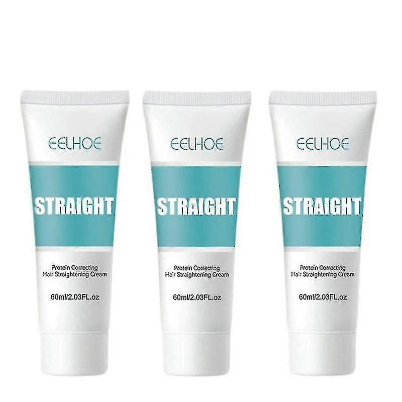 3pcs קרם החלקת שיער להחלקת חלבון חלק חלק לשיער 60ml