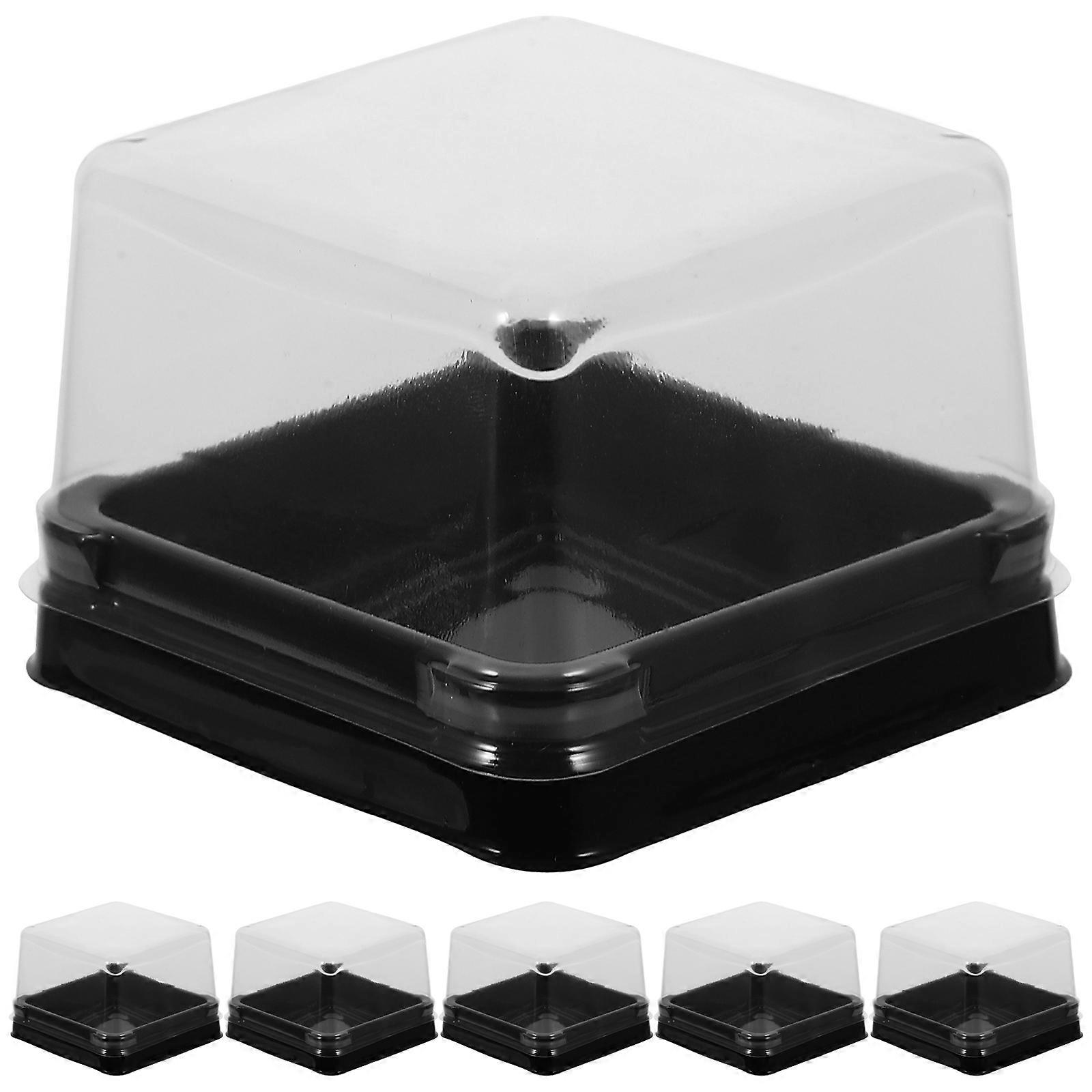 1 Set 100Pcs Plastic 50g Square Egg-Yolk Puff Packing Box Moon Cake Box