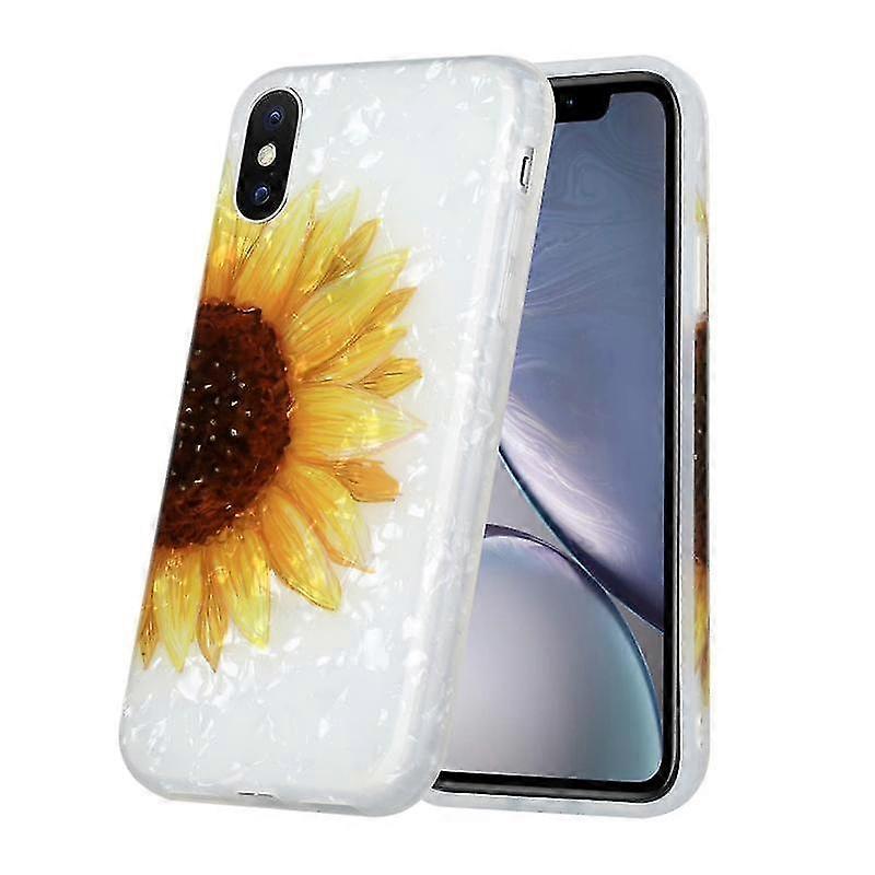For Iphone X / Xs Shell Texture Pattern Full-coverage Tpu Shockproof Protective Case