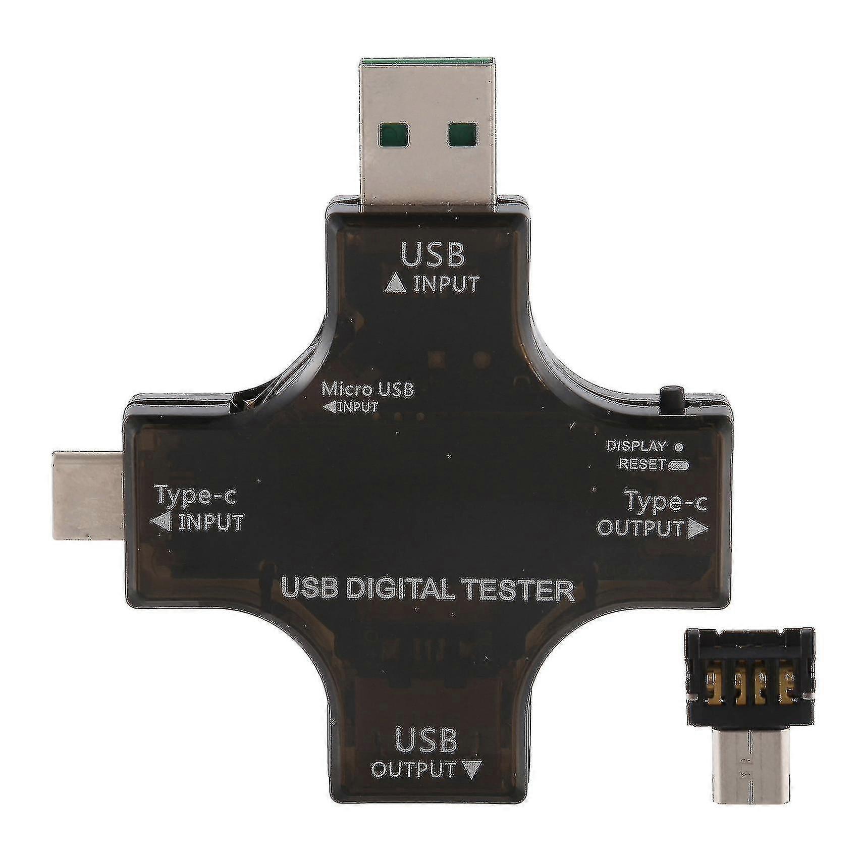 2 in 1 Typ C USB-Tester Farbbildschirm LCD-Digital-Multimeter, USB-C-Spannungs-Stromvoltmeter Amper <br>