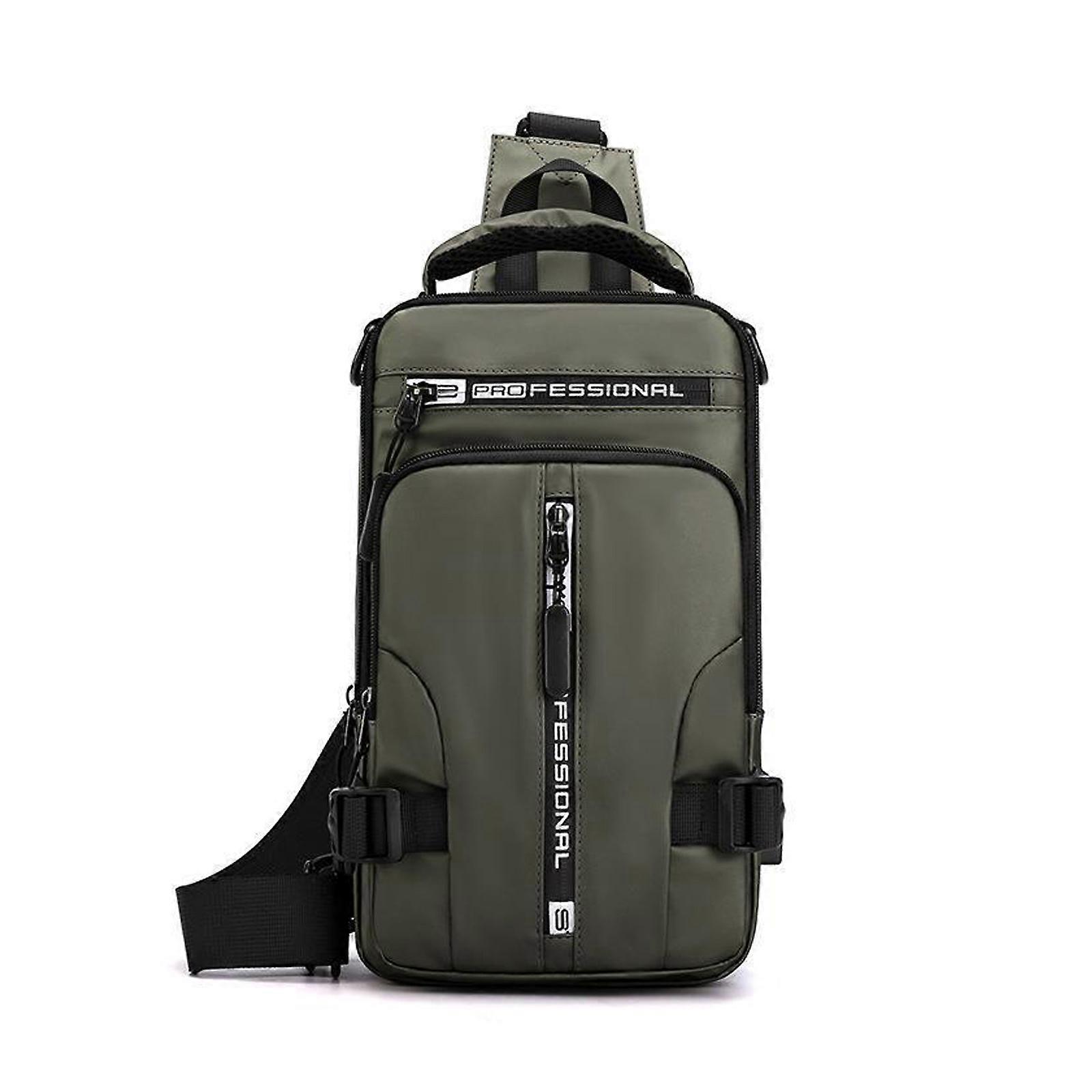 Hot selling-Men Multi-functional Crossbody Bags Cross Shoulder Bag with USB Charging Port