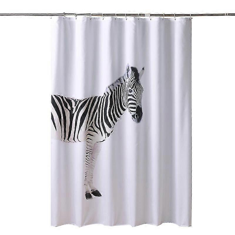 Zebra Shower Curtain, Hand Drawn