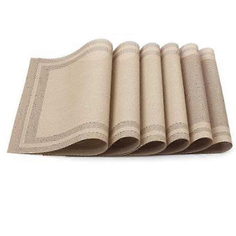 6 Pcs Placemat Pvc Dining Non-slip Insulation Plate Pads,bowl Pad Coasters Table Table Bowl Mats Hom
