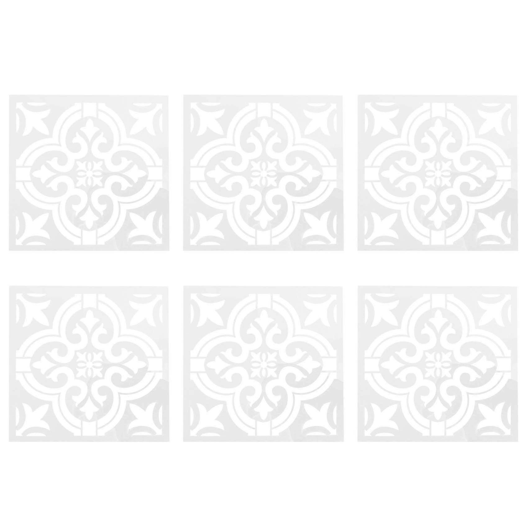 6 Pcs Diy Painting 30x30cm Vintage Flower Pattern Stencils Template For Tile Wall Floor Furniture P