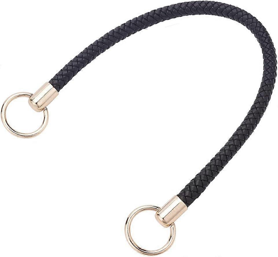 PU Leather Braided Purse Handle 20.5 Inch Short Leather Handbag Strap Satchel Shoulder Bag Top Handle Bucket Tote Bag Handle with Round Buckle for Hob