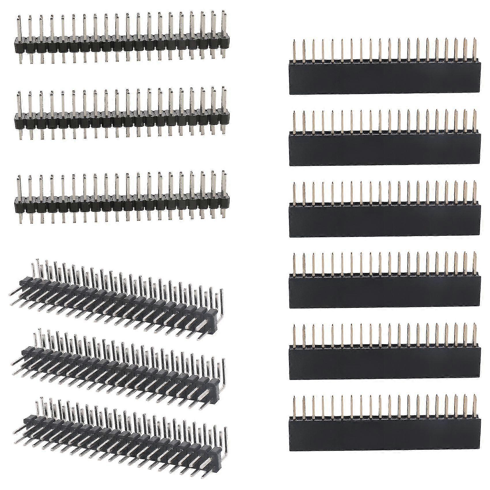 12PCS 40 Pin GPIO Header Kit 20X2 Pins Right Angle GPIO Header Socket for Raspberry Pi Zero/4B/3B+/