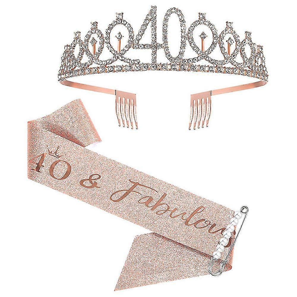 Womens 40th Birthday Crown Shoulder Strap Party Props