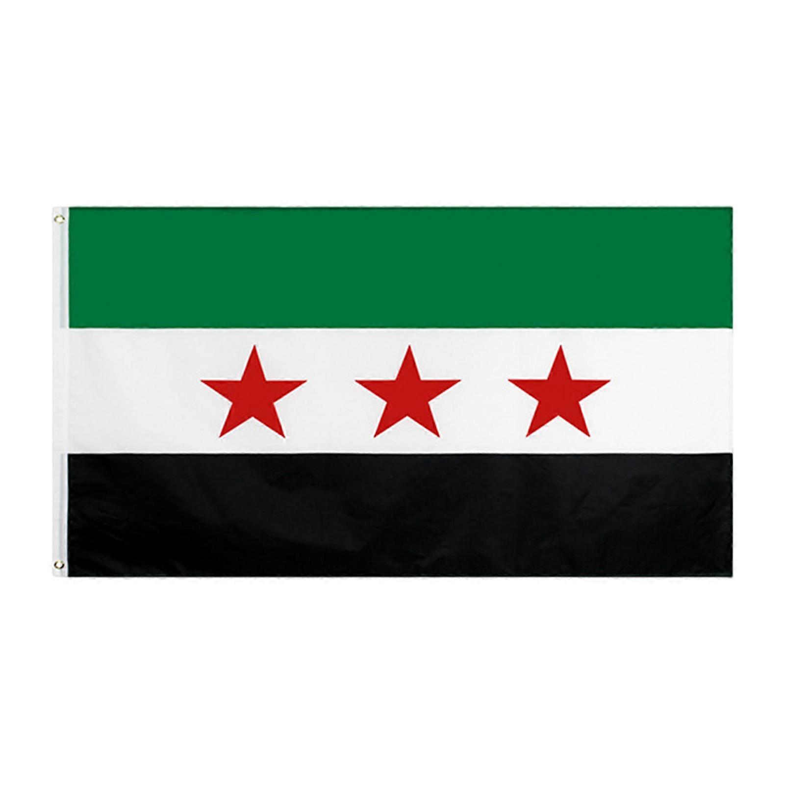Syrien Flagga Syriska Nationella Rådet Självständighetsflagga med Mässing Grommets Fade Resistent Syrisk Arabisk Banner för Inomhus Utomhusbruk