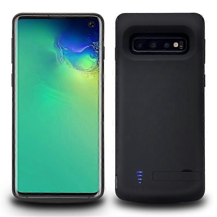 E27 Compatible For Samsung Galaxy S10 4G 6000mAh Rechargeable Extended Battery Back Case Folding Kickstand Design Soft TPU Edge Ph