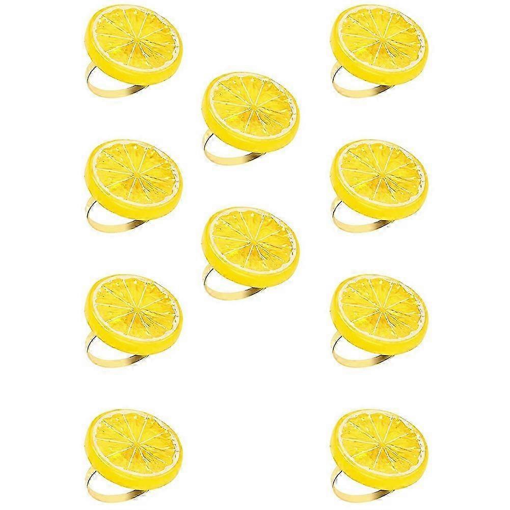 10 Pcs Lemon Napkin Rings Artificial Lemon Slice Napkin Buckles Fruit Decorative Napkin Holders For