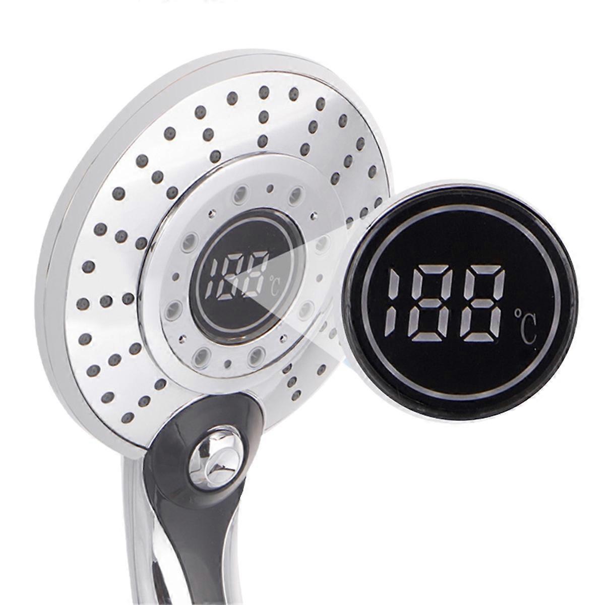 LED Shower Digital Temperature Control Shower 3 Modes Water Saving Shower Filter Bathroom Accessories,B
