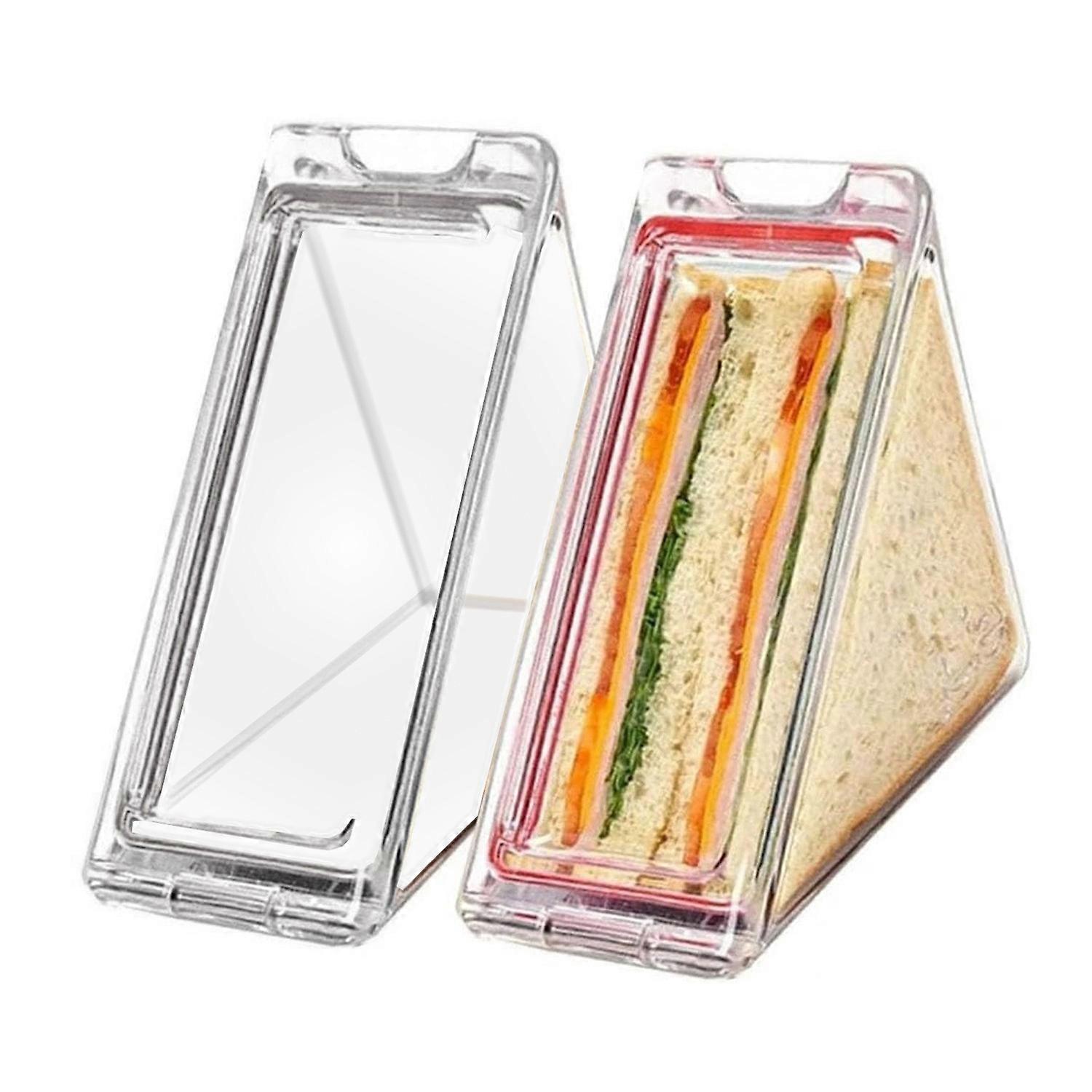 Sandwich Container Easy to Clean Portable Reusable Clear Triangular Breakfast Sandwich Box