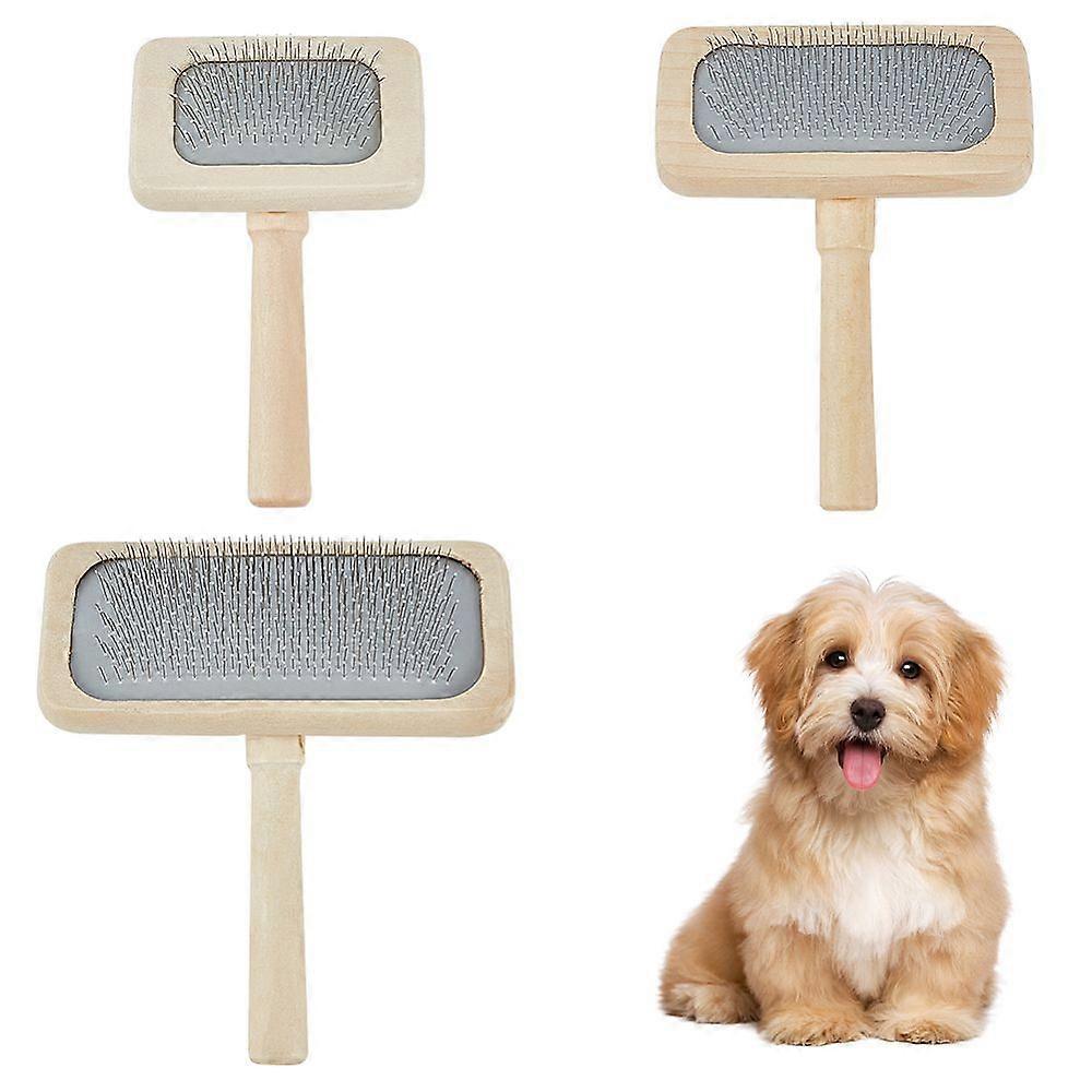 3Pcs 3 Style Macrame Fringe Comb Set Macrame Fringe Combs with Wood Handle Stainless Steel Macrame Combs Pet Grooming Combs Macrame Tassel Brush for D