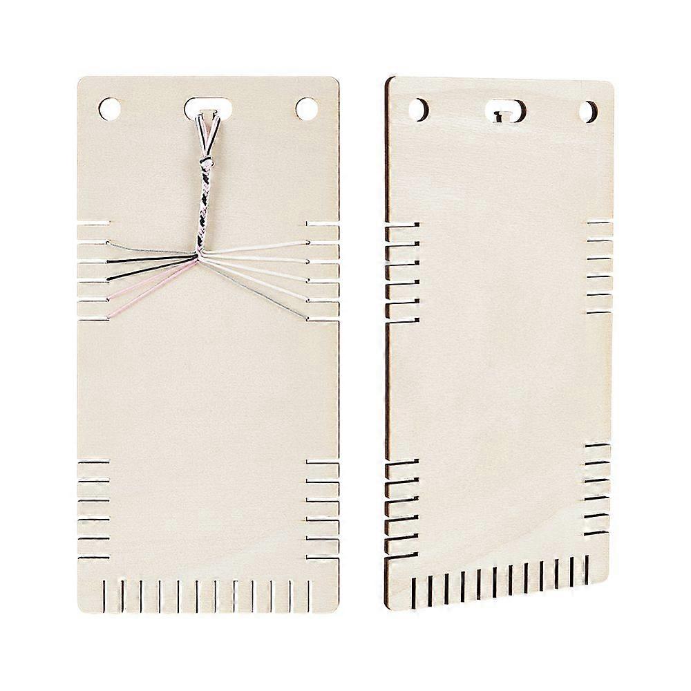 2Pcs Wood Thread Winding Boards Floss Bobbin Thread Organizer Card for Cross-Stitch Rectangle 240x120x5mm Hole: 10mm