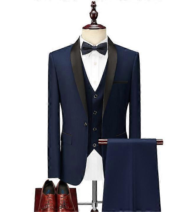 Three-piece suit of men's suit to host the show and groom