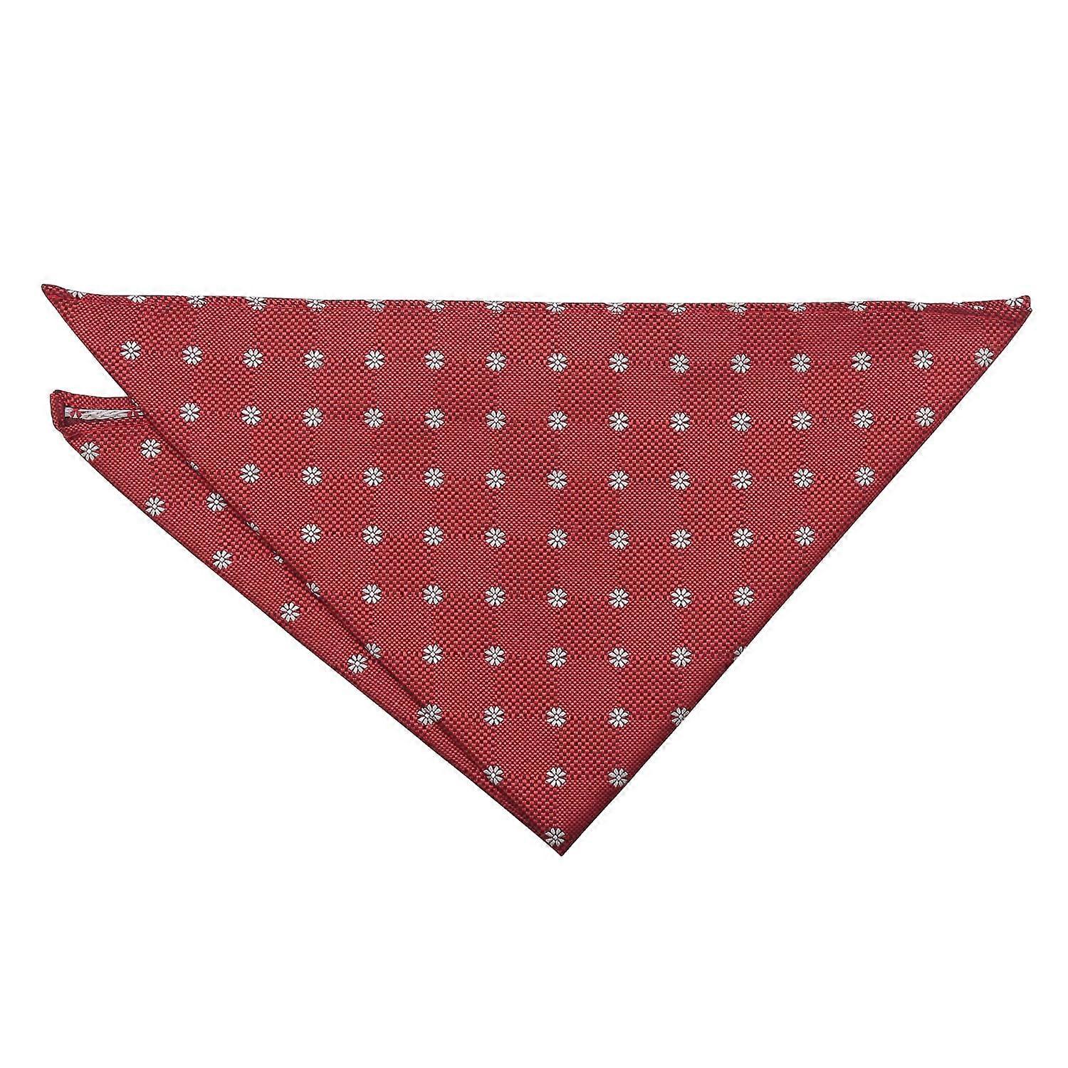 Red Floral Daisy Pocket Square
