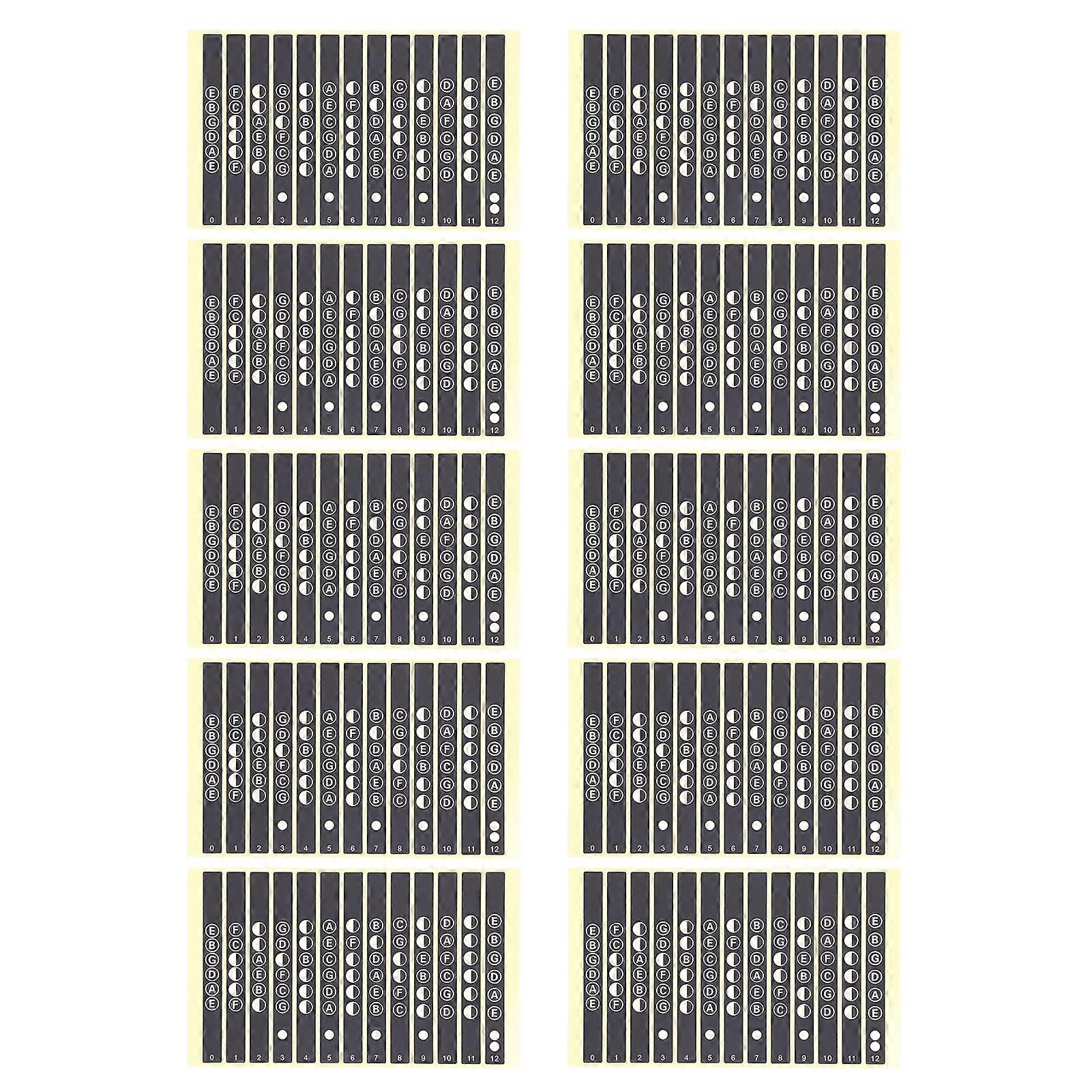 10 Sheet Guitar Fretboard Stickers Fingerboard Frets Coded Note Scale Decals for Beginner Learner PracticeT-101A