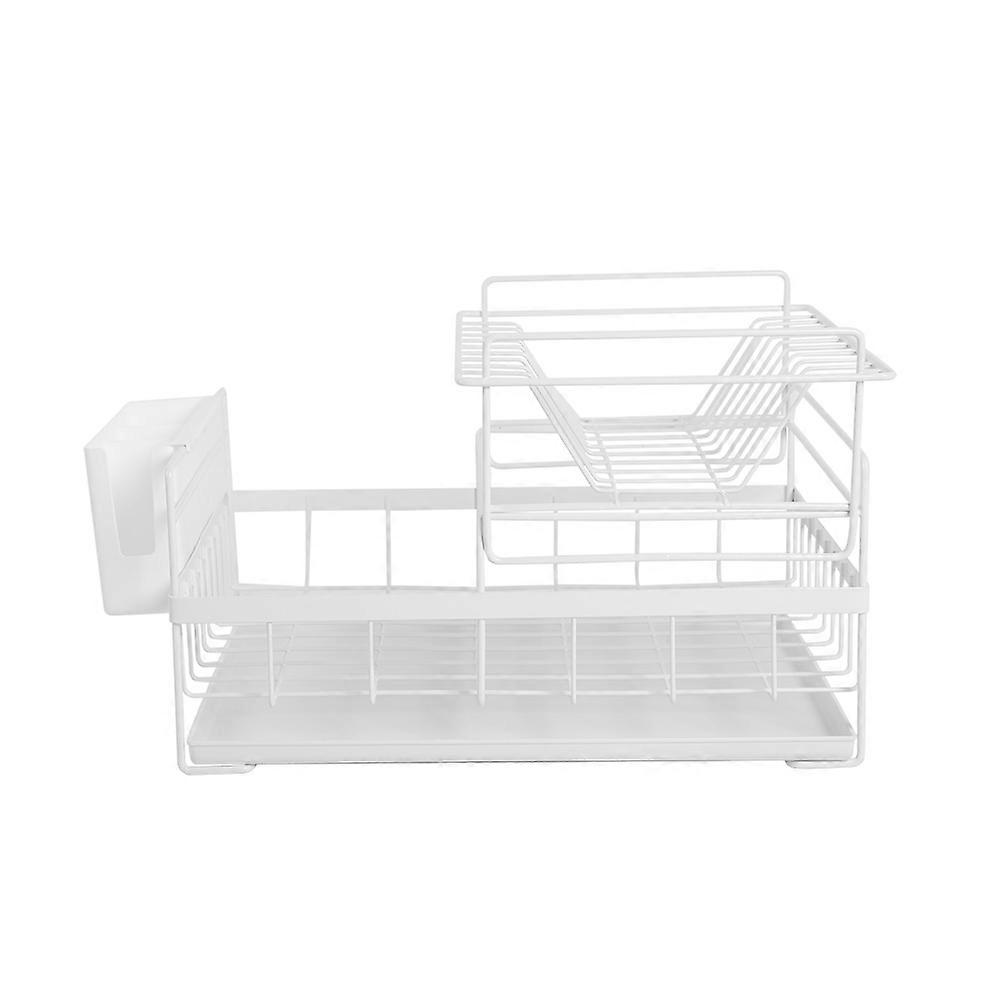 Multi-functional Kitchen Storage Rack Holder Detachable Organizer Double Layers Shelf (white)