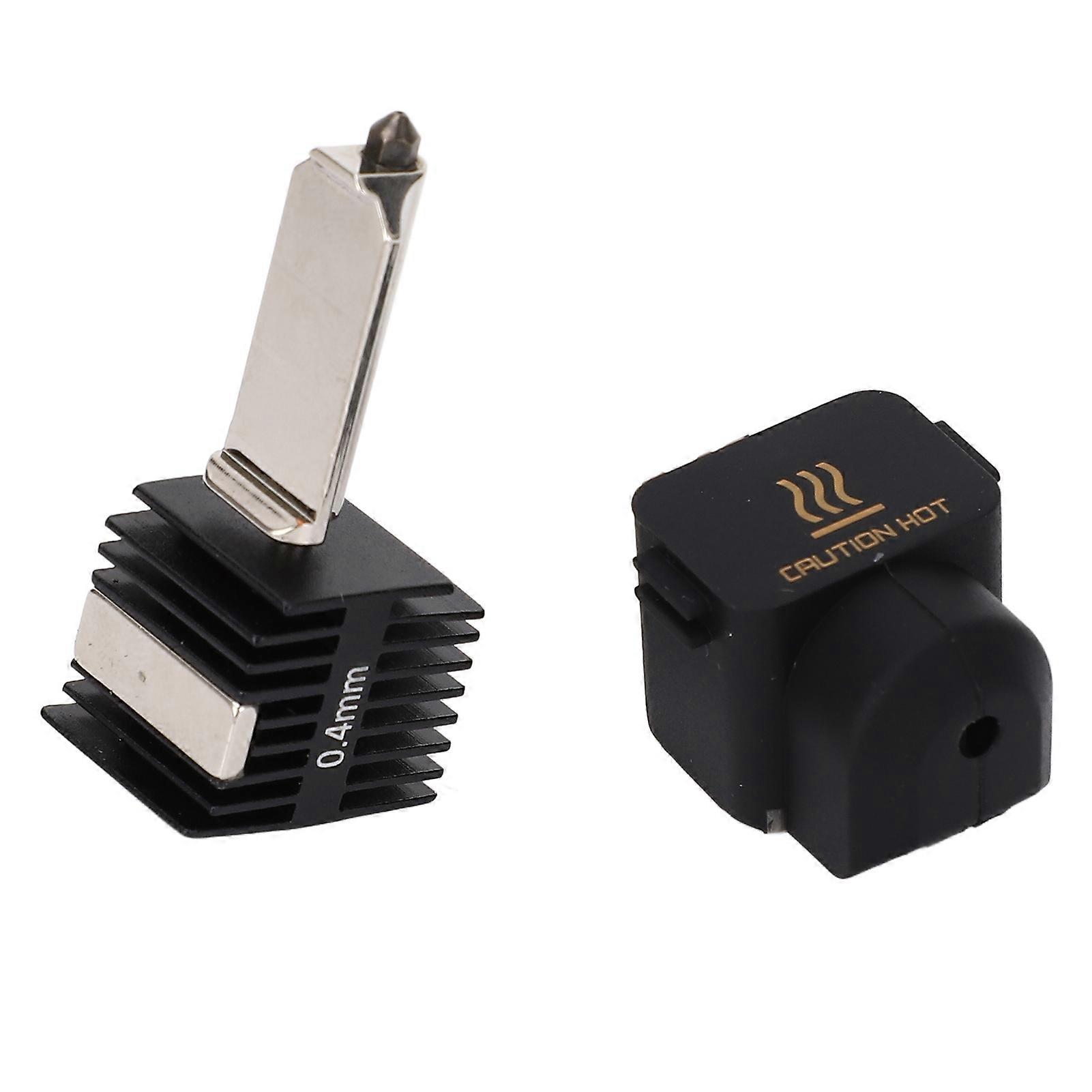 3D Printer Hotend Replacement 0.4mm Hardened Steel Nozzle Magnetic Suction Hotend Kit with Silicone Cover for Bambu
