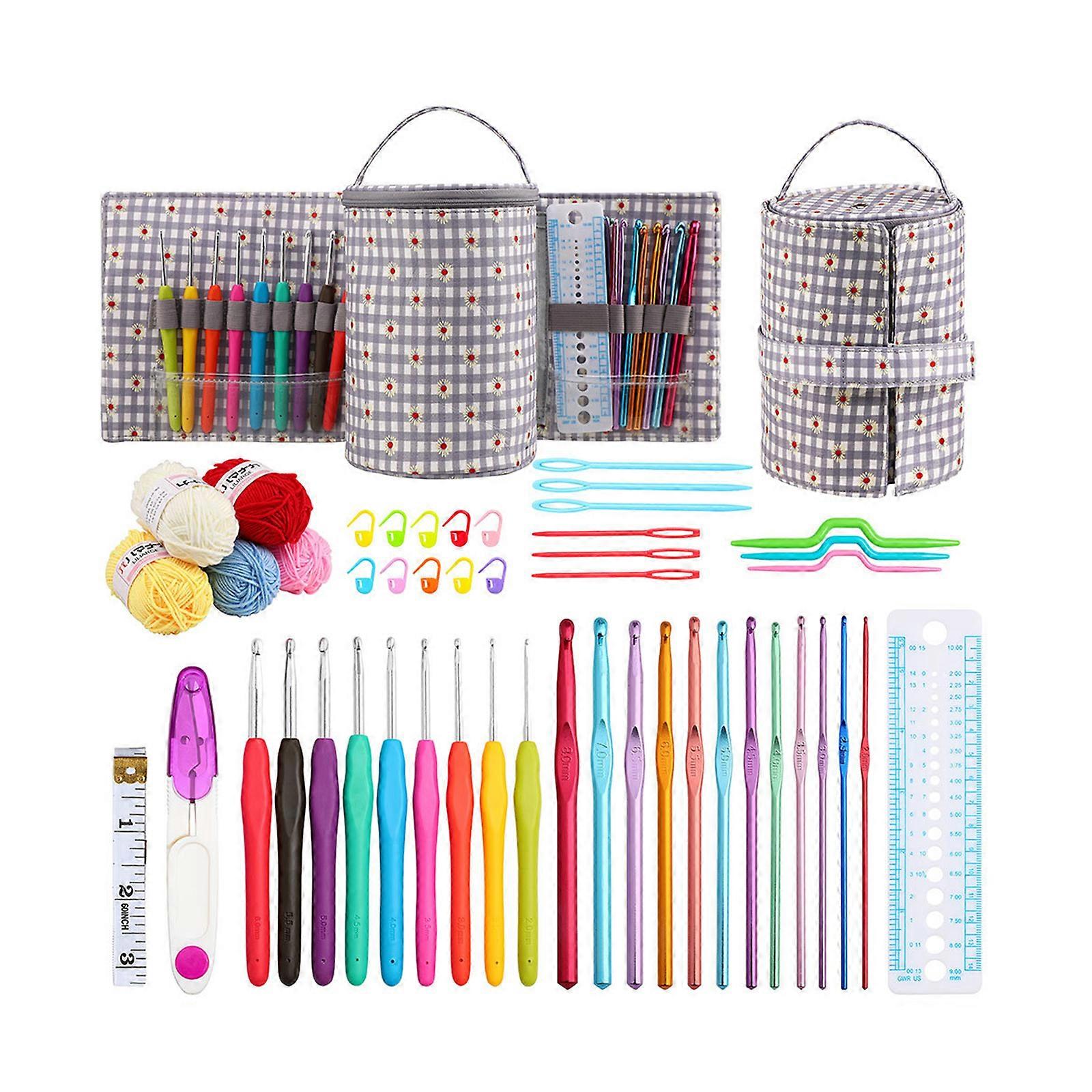 Crochet Hooks Knitting Needles Set Practical Crochet Hooks Set Ergonomic Handle Crochet Needles Tools for Arthritic-Hand