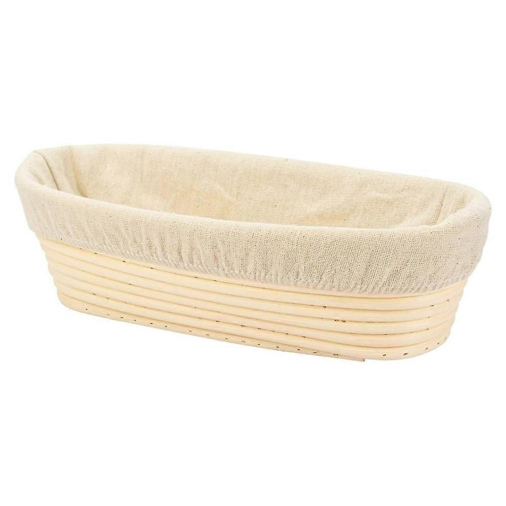 Oval Rattan Proofing Basket for Bread Dough, with Liner