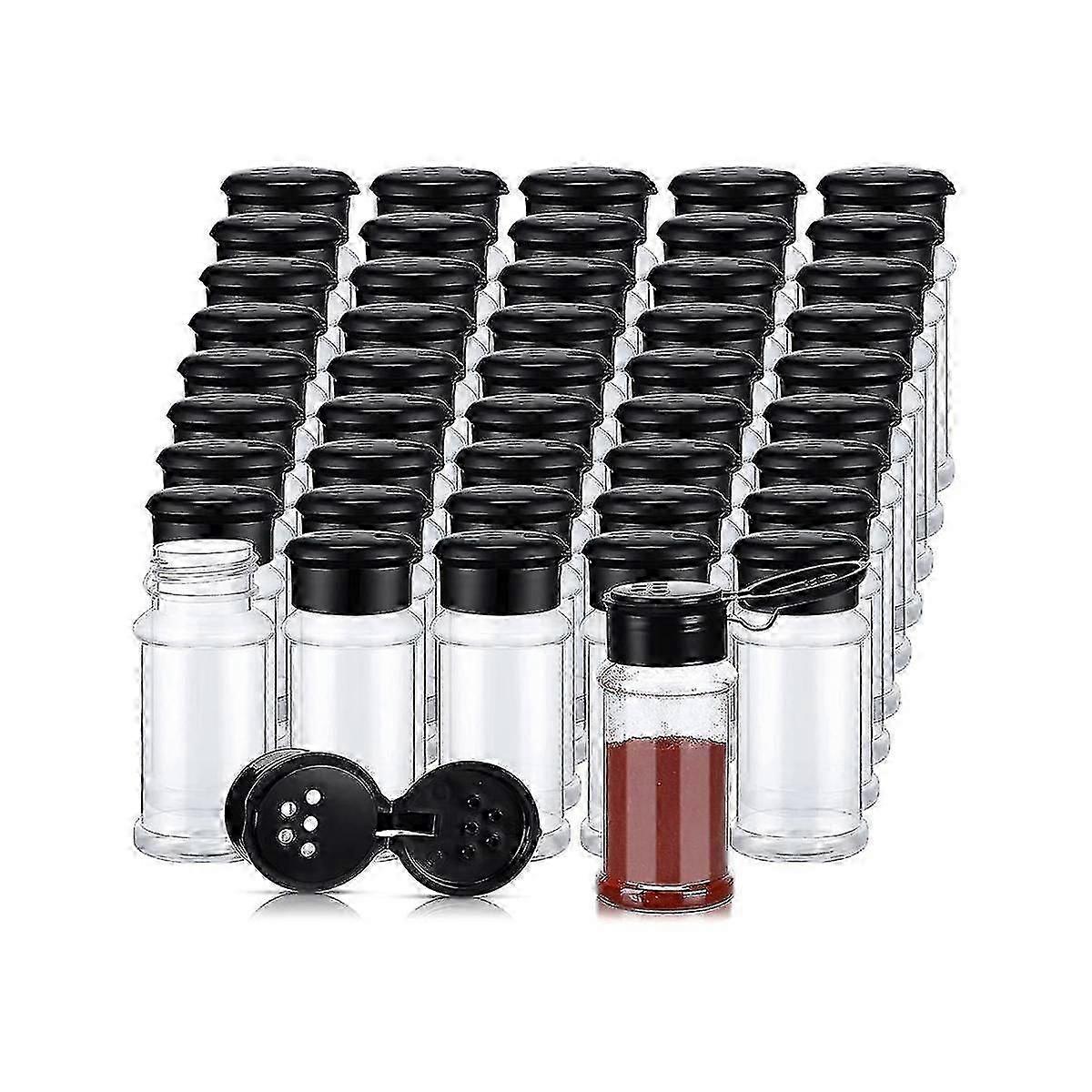 50pcs Plastic Spice Jars With Shaker Lids Spice Containers Plastic Spice Bottles Seasoning Shaker J