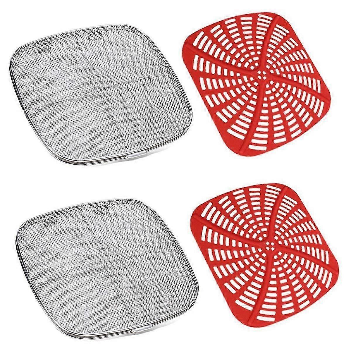 AntiSplatter Screen and Silicone Gasket Combination Replacement Reusable Baffle for Air Fryer Indoo