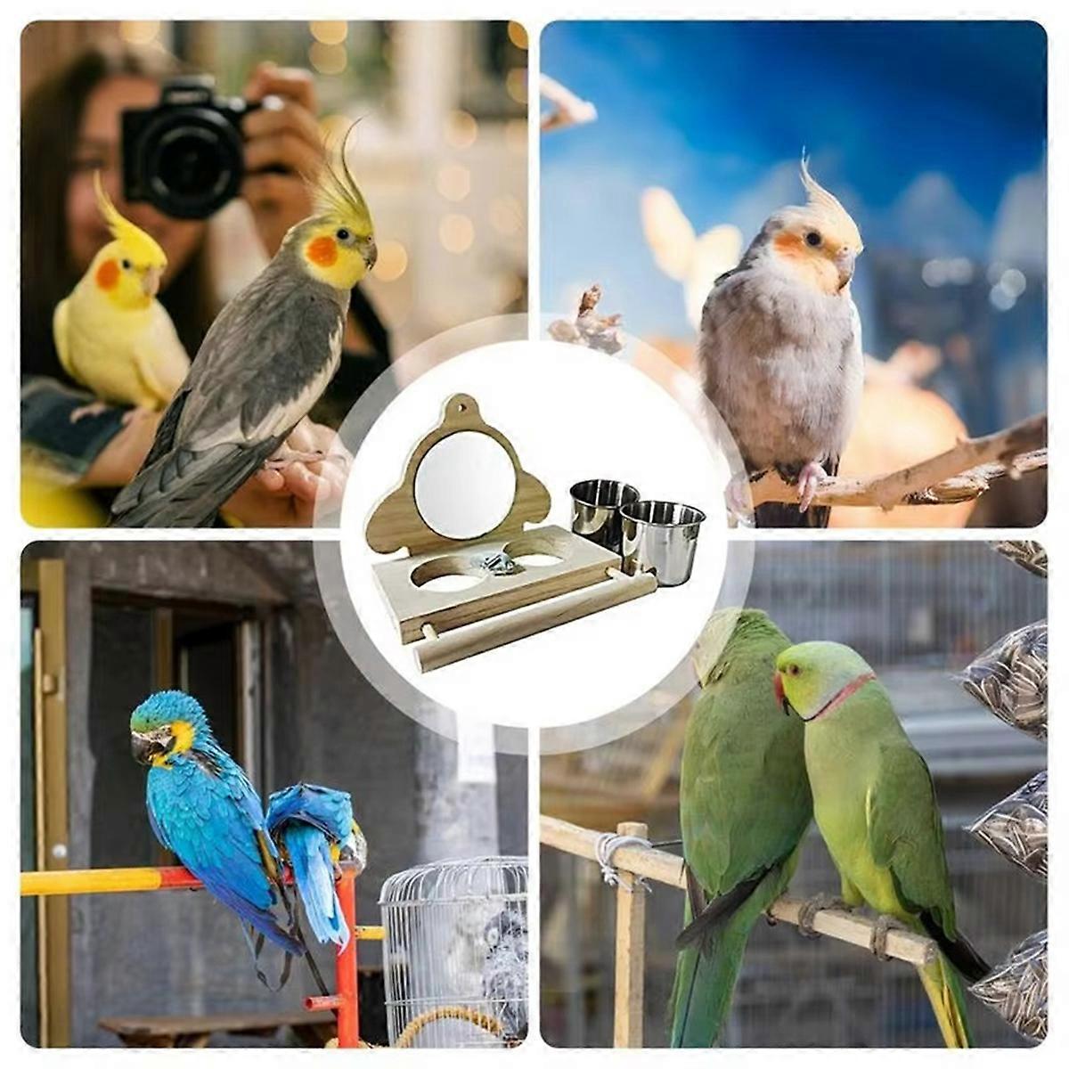 Parrot Cage Mirror With Multi-Level Perches preview
