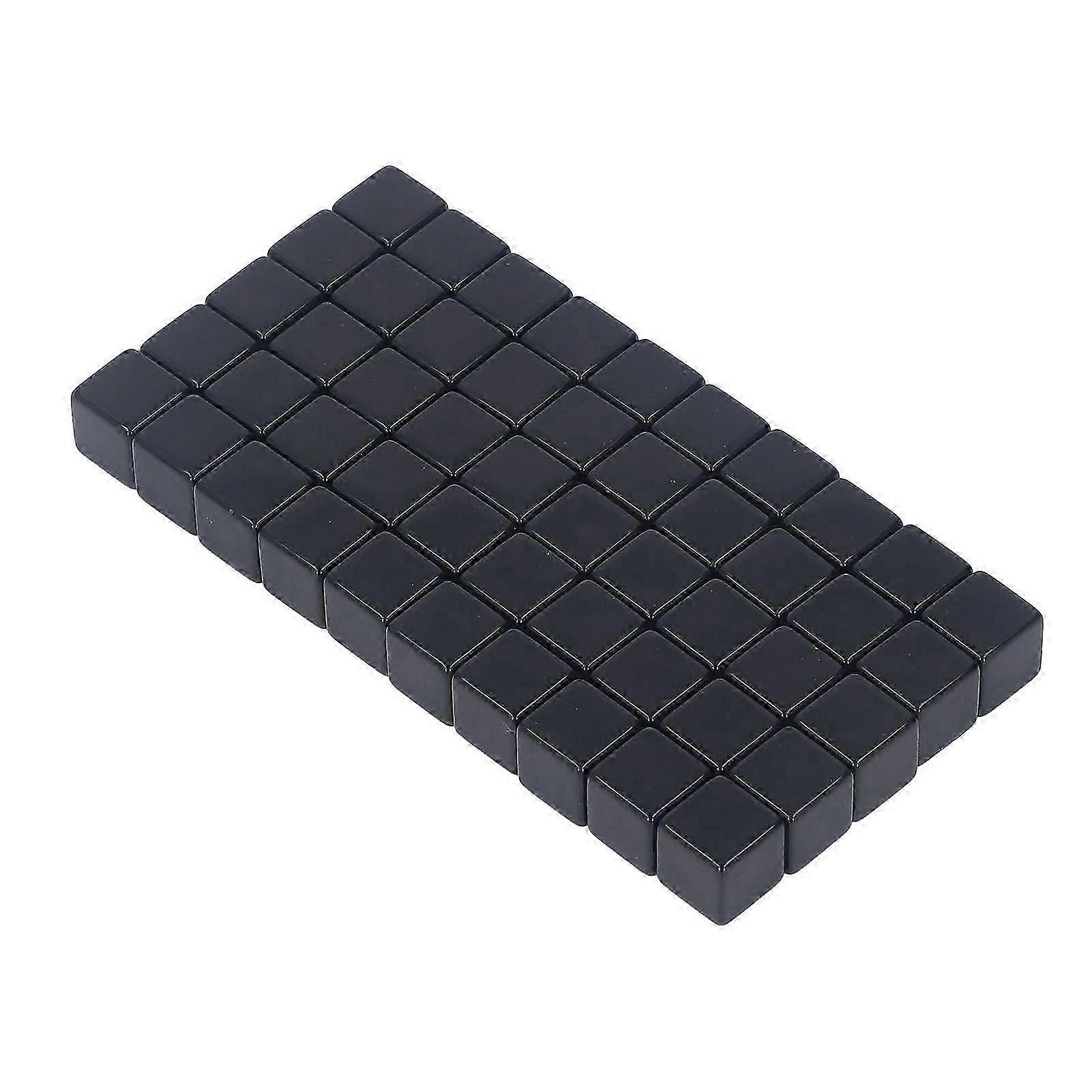 50 Pcs Black Square Dice, Write-On, Wipe-Off for Board Games