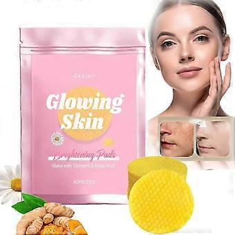 Kurkuma-Kojisäure-Pads, Shine Bright Gesichtspads, Sanfte natürliche Kurkuma-Reinigungspads für die tägliche Reinigung, Kurkuma-Kojisäure-Pads Gesichtsschwämme 1 B