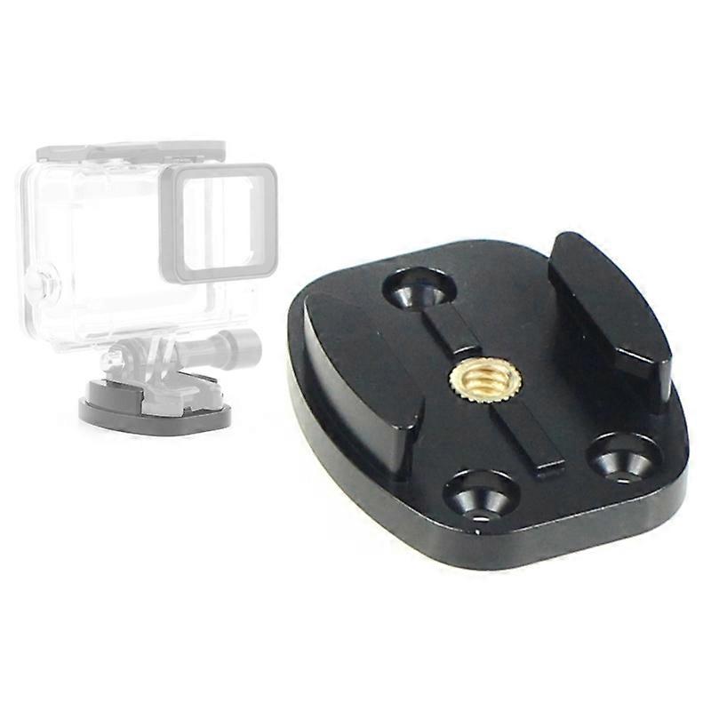 【New】 4 Holes Aluminum Quick Release Tripod Mount Base For Sports Camera, Color: Black Embedded Nut