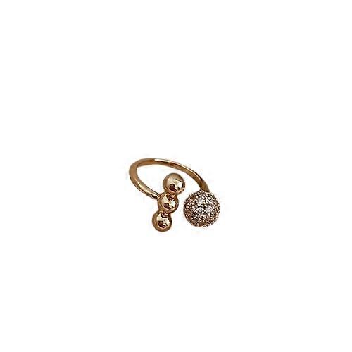New Classic Zircon Circle Open Ring For Woman Exquisite Rhinestone Adjustable Finger Rings Girls Wedding Party Jewelry Gift