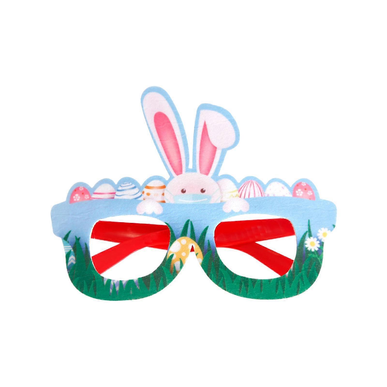 Easter Glasses Frame, Easter Bunny Ears Eggs Glasses Easter Party Decoration