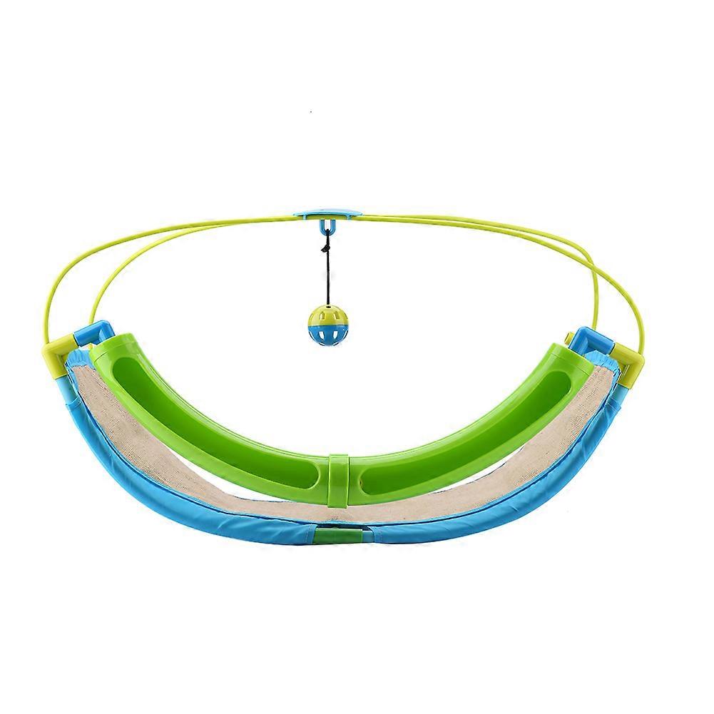 Pet Cat Swing Toy Linen Scratching Board Bed With Bell For Indoor Cats