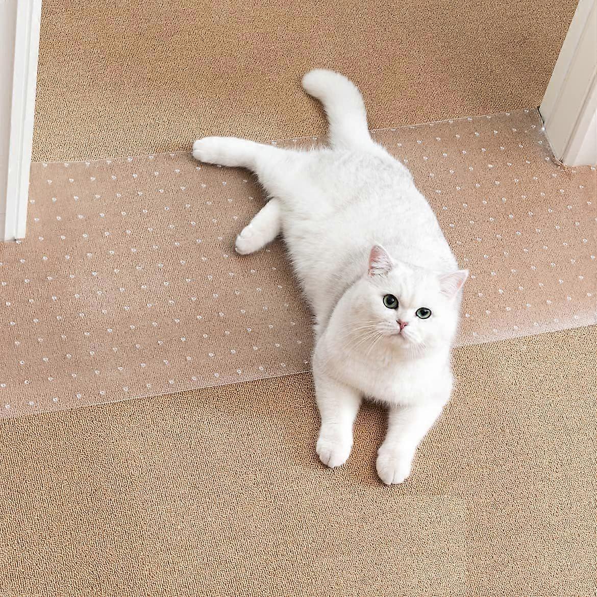 حامي السجاد للحيوانات الأليفة - واقي سجاد القط للمدخل ، مضاد للخدش تحت الباب حصيرة واقي من الخدش للقطط ، سهل القطع شارع خدش السجاد البلاستيكي