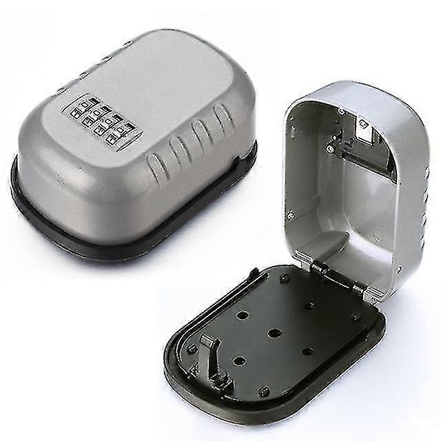 Key Lock Box Wall Mounted Aluminum Alloy Key Safe Box 4 Digit Combination Key Storage Lock Box Indoor Outdoor Keys Storage Box