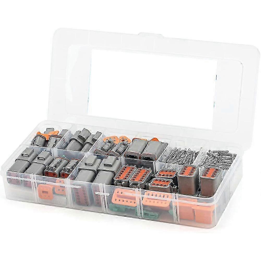 Automotive Deutsch Dt Gray Connector Kit, 16 Solid Contacts, 188pcs with 2-12 Pin Configurations