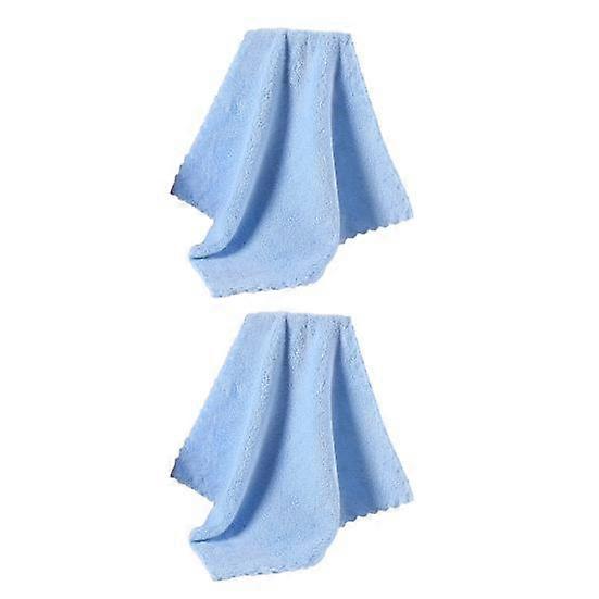 2Pcs Newborn Baby Solid Color Coral Fleece Water Absorption Drying Face Towels
