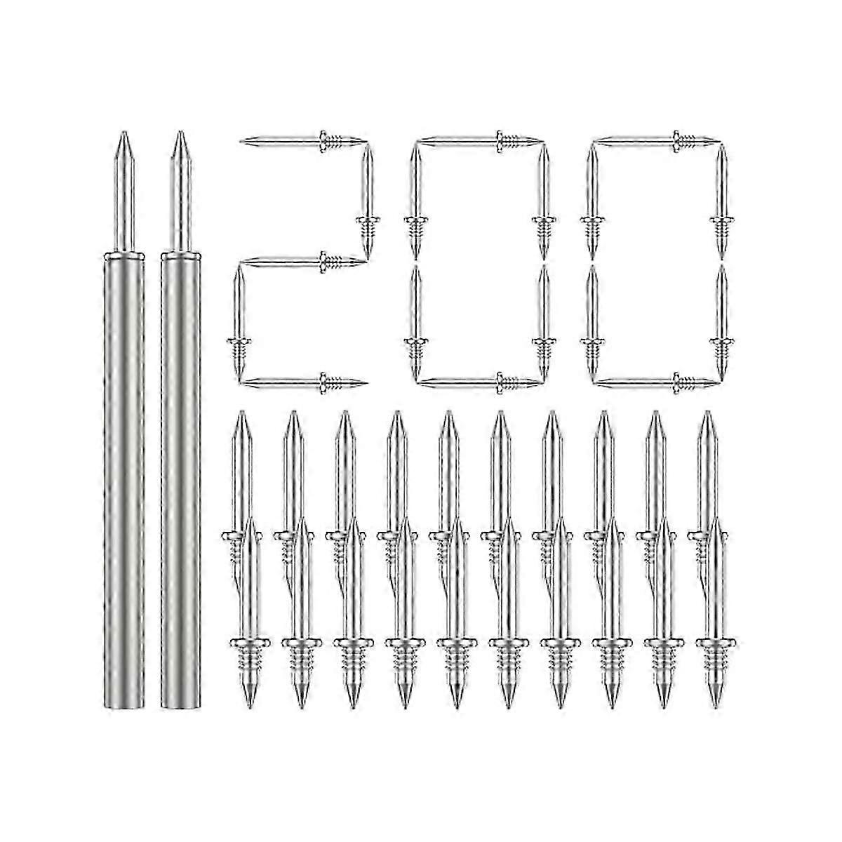 200 Pcs Double-Head Skirting Thread Seamless Nail,Rust-Proof No Trace Skirting Thread Screws Set with 2 Rods, with Nail
