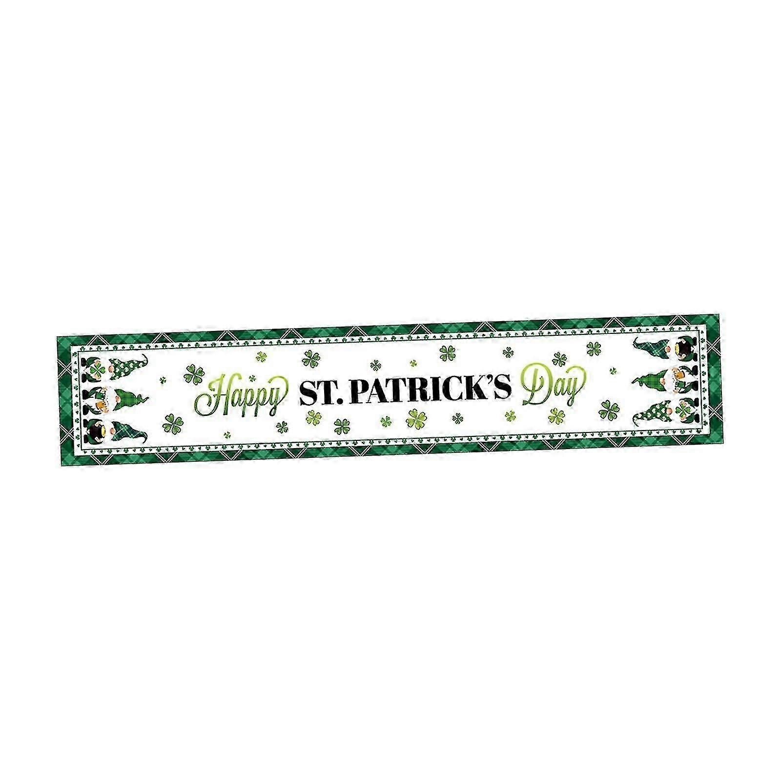 St. Patrick's Day Table Runner Shamrock Tablecloth For Holiday Home Dining Dwarf