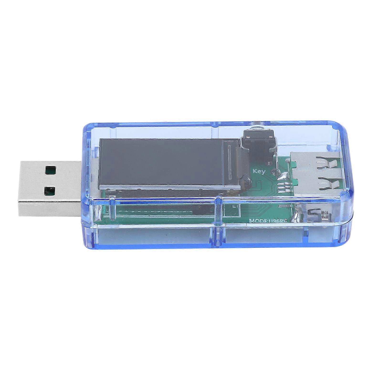 U96 USB Accurate Multifunctional Voltage Current Power Temperature Testing Charger Tester Transparent Blue Case