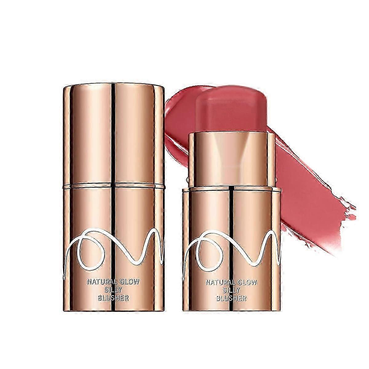 Cream Blush Stick, 3-in-1 Multi-Use Blusher Contour for Lip Cheek Eye, Long-lasting Waterproof Cream Blusher, Moisturize Blush Wand for Women Nature L