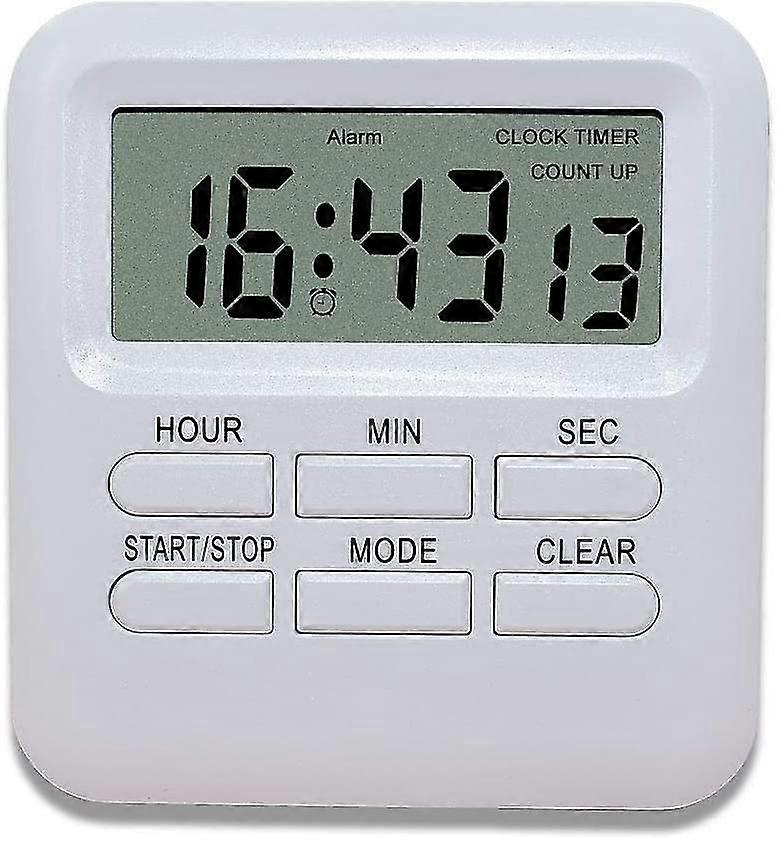 Digital Timer With 3 In 1 Clock/alarm Clock Function,magnetic Kitchen Timer,countdown Stopwatch(white)