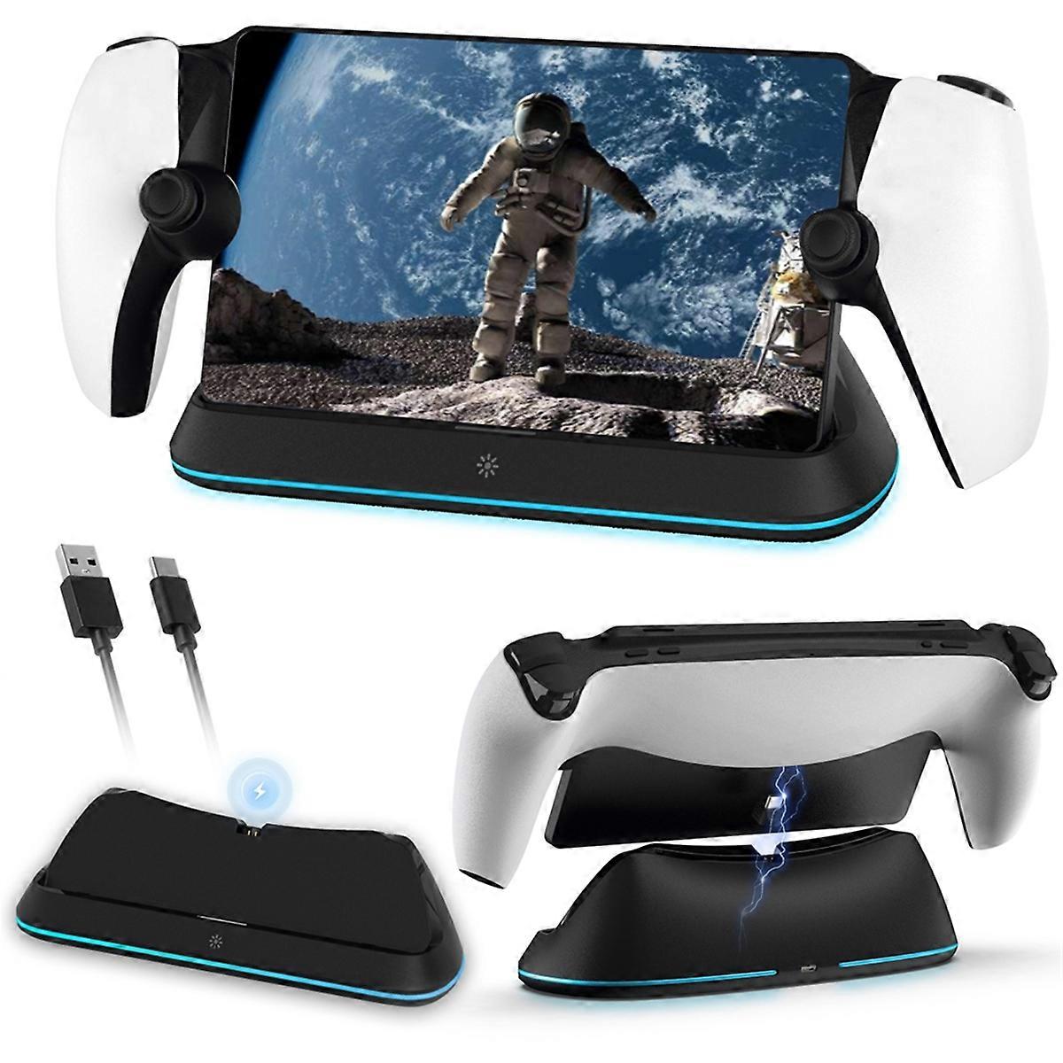 Portable Charge Dock 7 RGB Light Modes Console Charger Stand B