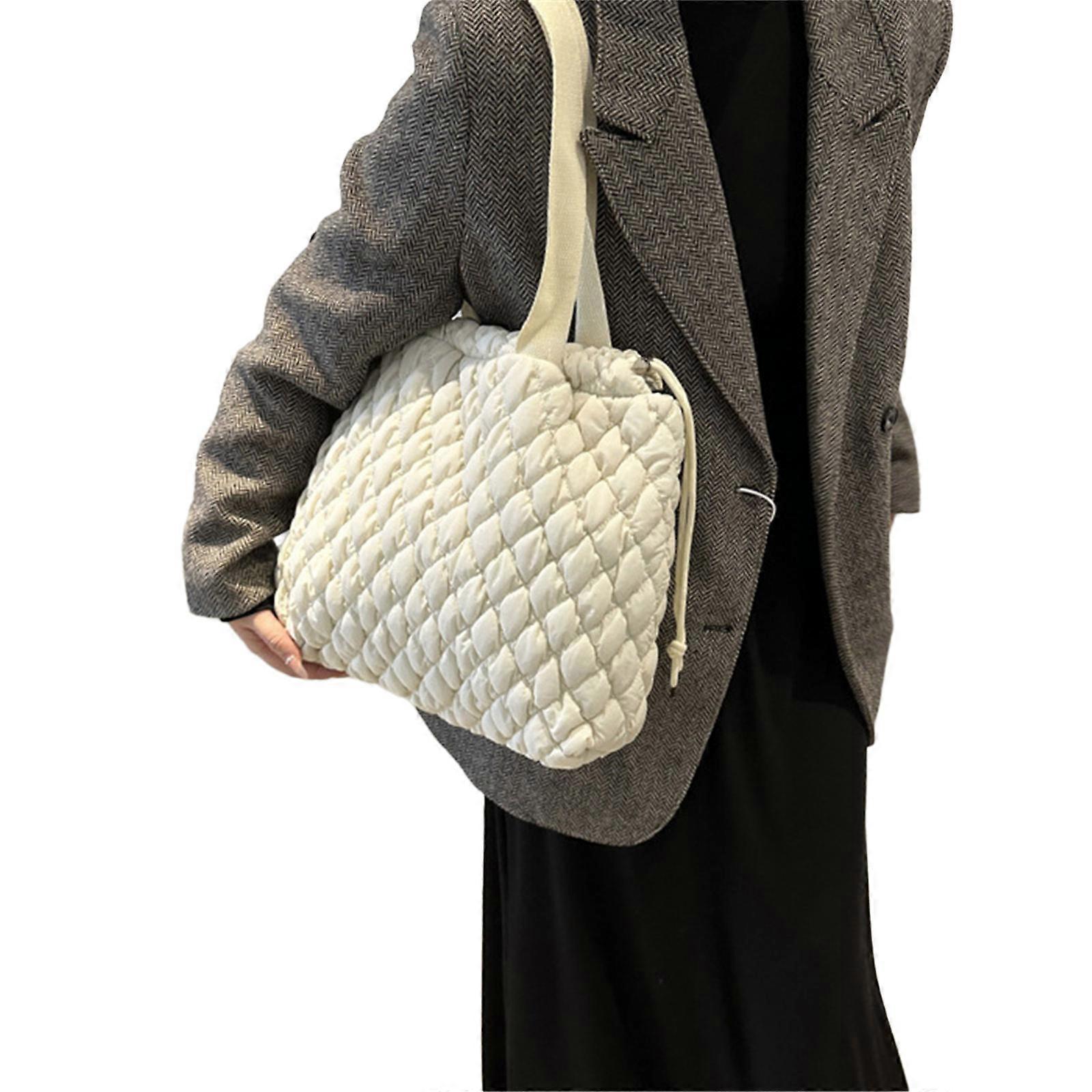 Elegancka torebka damska ze sznurkiem Torba na ramię Elegancka torebka do codziennych zajęć i wędrówek Biała
